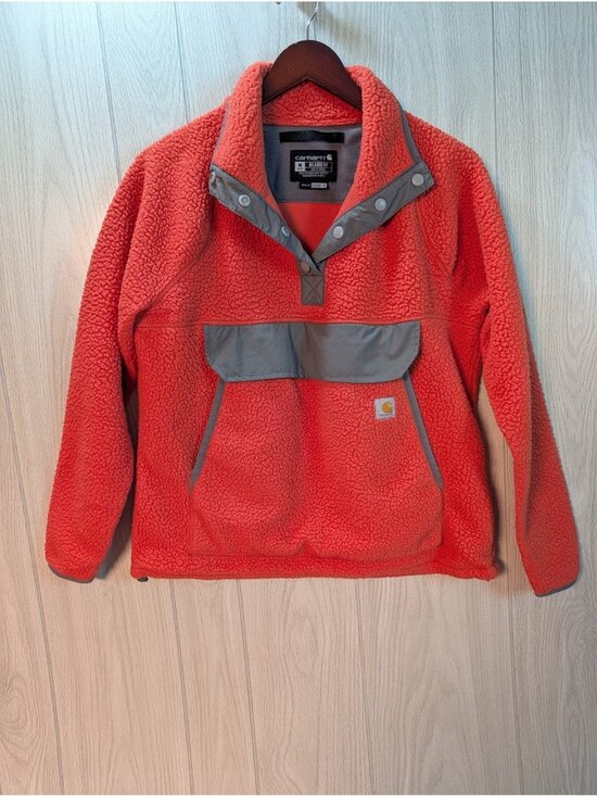Carhartt Sweaters - Carhartt Women's Relaxed Fit Fleece Pullover Size M 8-10 Orange DJ4991-W